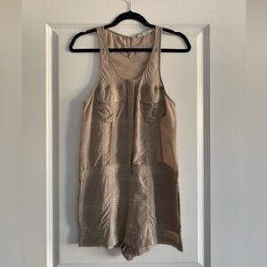 T Alexander Wang Women’s Beige Tank Top Shorts Romper